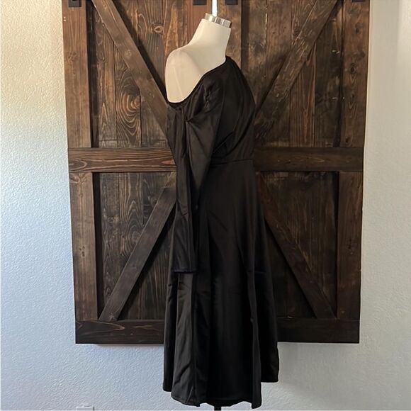 Nwt Jasambac Off one Shoulder Cocktail Party Wedding Guest Satin Dress XL - Picture 6 of 13